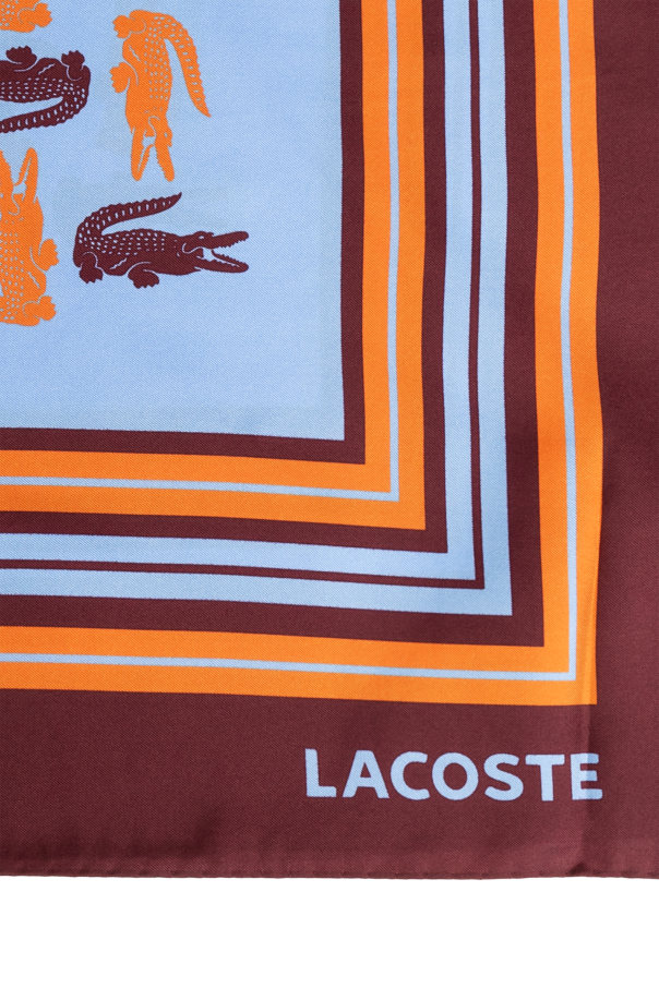 Lacoste Border Pattern Wool Scarf wool orange type Vintage Second Hand
